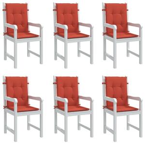 VidaXL Jastuci za stolice 6 kom prošarano crvena 100x50x4 cm tkanina