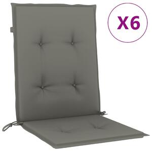 VidaXL Jastuci za stolice 6 kom prošarano tamnosiva 100x50x4cm tkanina