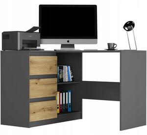 Zondo.hr Kutni PC stol Nolmir (antracit + artisan) (L). Akcija -17%. 1151370