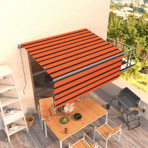 Tenda na ručno uvlačenje s roletom 3 x 2,5 m narančasto-smeđa - Šarena / 3 x 2.5 m