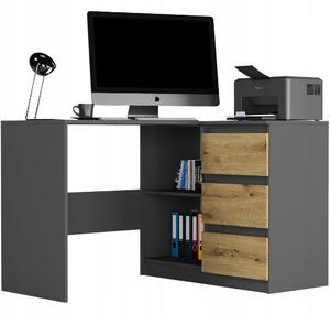 Zondo.hr Kutni PC stol Nolmir (antracit + artisan) (D). Akcija -17%. 1151376