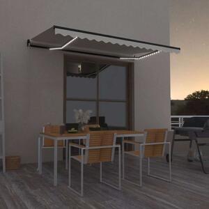 Tenda na ručno uvlačenje s LED svjetlom 450 x 300 cm krem - Krema / 450 x 300 cm