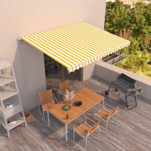 Tenda na ručno uvlačenje 450 x 300 cm žuto-bijela - Žuta / 450 x 300 cm