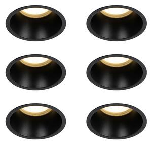 Set od 6 crnih ugradbenih reflektora GU10 70 mm IP44 - Dept