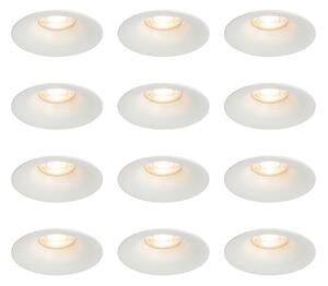 Set od 12 ugradbenih reflektora bijeli GU10 50 mm - Gijs