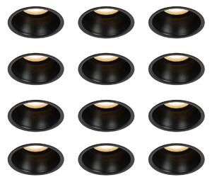 Set od 12 crnih ugradbenih reflektora GU10 50 mm IP44 - Dept