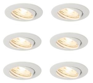 Set od 6 ugradbenih reflektora bijeli GU10 35 mm - Edu