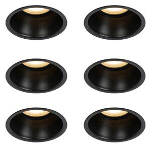 Set od 6 crnih ugradbenih reflektora GU10 50 mm IP44 - Dept