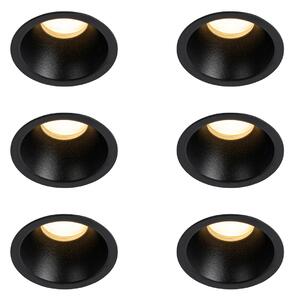 Set od 6 crnih ugradbenih reflektora GU10 35 mm IP44 - Dept
