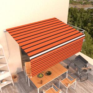 Tenda na ručno uvlačenje s roletom 4 x 3 m narančasto-smeđa - Šarena / 4 x 3 m