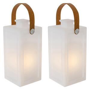 Set od 2 punjive stolne svjetiljke s efektom bijelog plamena IP44 - Stard