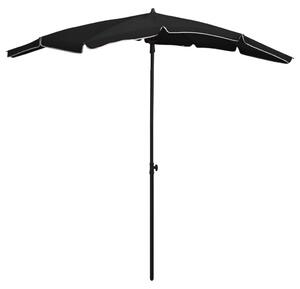 Vrtni suncobran sa stupom 200 x 130 cm crni - Crna / N/A