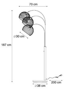 Moderna podna lampa crna 3 svjetla - Koopa