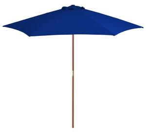 Vrtni suncobran s drvenim stupom 270 cm plavi - Plava / N/A