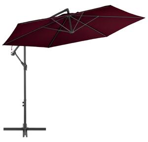 Konzolni vrtni suncobran s aluminijskim stupom 300 cm bordo - Crvena / N/A