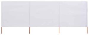 Vjetrobran s 3 panela od tkanine 400 x 80 cm pješčano bijeli - Bijela / 400 x 80 cm