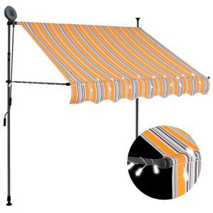 Tenda na ručno uvlačenje s LED svjetlima 100 cm žuto-plava - Šarena / N/A
