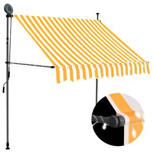 Tenda na ručno uvlačenje LED 100 cm bijelo-narančasta - Narančasta / N/A