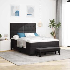 Krevet s opruga kutije s jastukom Crna 200 x 140 cm Baršun - Crna / 200 x 140 cm