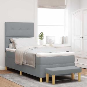 Krevet s opruga kutije Svjetlosiva 200 x 80 cm tkanina - Svjetlosiva / 200 x 80 cm