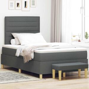 Krevet s opruga kutije Tamno siva 200 x 120 cm tkanina - Siva / 200 x 120 cm