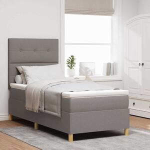 LED Box Spring Krevet s madracem Sivo-smeđa 80 x 200 cm tkanina - Smeđesiva / 80 x 200 cm