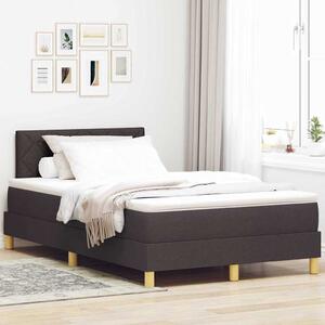 LED Box Spring Krevet Tamno smeđa 120 x 190 cm tkanina - Smeđa / 120 x 190 cm