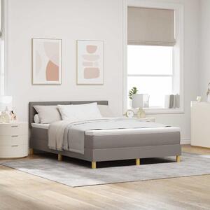 LED Box Spring Krevet Sivo-smeđa 140 x 200 cm tkanina - Smeđesiva / 140 x 200 cm