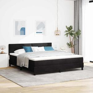 Krevet s opruga kutije s madracem Crna 180 x 200 cm Baršun - Crna / 180 x 200 cm