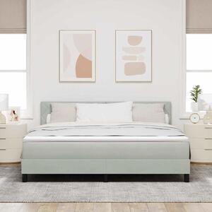LED Box Spring Krevet Svijetlo siva 180 x 200 cm Baršun - Siva / 180 x 200 cm