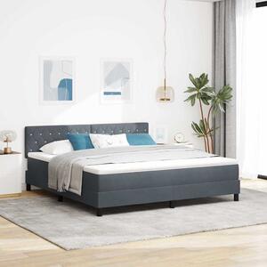 LED Box Spring Krevet s madracem Tamno siva 180 x 200 cm Baršun - Siva / 180 x 200 cm