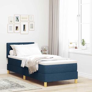 LED Box Spring Krevet s LED trakama Plava 80 x 200 cm tkanina - Plava / 80 x 200 cm
