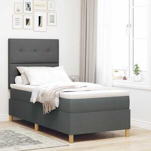 LED Box Spring Krevet Tamno siva 80 x 200 cm tkanina - Siva / 80 x 200 cm
