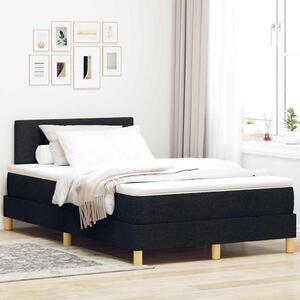Krevet s opruga kutije s jastukom Crna 120 x 190 cm tkanina - Crna / 120 x 190 cm