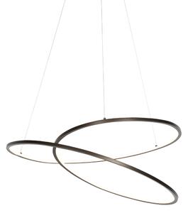 Dizajnerska viseća svjetiljka brončana 72 cm uklj. LED s 3 stupnja prigušivanja - Rowan