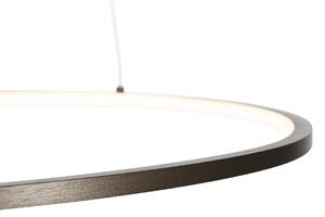 Dizajnerska viseća svjetiljka brončana 72 cm uklj. LED s 3 stupnja prigušivanja - Rowan