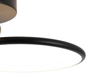 Stropna svjetiljka crna uklj. LED 3-stupanjska prigušiva 2-svjetla - Joaniqa