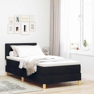 LED Box Spring Krevet s LED trakama Crna 80 x 200 cm tkanina - Crna / 80 x 200 cm