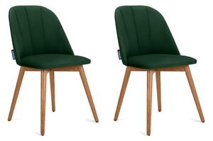 SET 2x Blagovaonska stolica BAKERI 86x48 cm tamno zelena/bukva