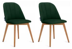 SET 2x Blagovaonska stolica RIFO 86x48 cm tamno zelena/bukva