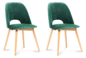 SET 2x Blagovaonska stolica TINO 86x48 cm tamno zelena/bukva