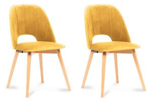 SET 2x Blagovaonska stolica TINO 86x48 cm žuta/bukva
