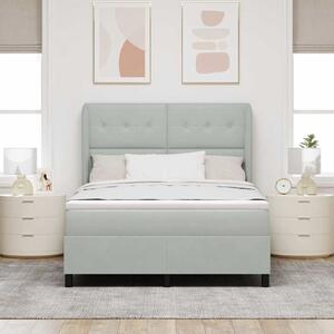 Krevet s opruga kutije Svijetlo siva 200 x 160 cm Baršun - Svjetlosiva / 200 x 160 cm