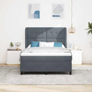 Krevet s opruga kutije Tamno siva 200 x 140 cm Baršun - Siva / 200 x 140 cm