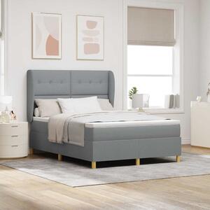 Krevet s opruga kutije Svijetlo siva 200 x 140 cm tkanina - Svjetlosiva / 200 x 140 cm