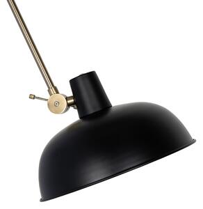 Retro zidna lampa crna s broncom - Milou