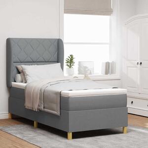 Krevet s opruga kutije Svijetlo siva 200 x 100 cm tkanina - Svjetlosiva / 200 x 100 cm