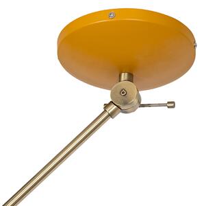 Retro stropna svjetiljka žuta s broncom - Milou
