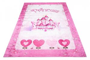 Tepih za djevojčice s motivom dvorca za princeze Širina: 160 cm | Duljina: 220 cm