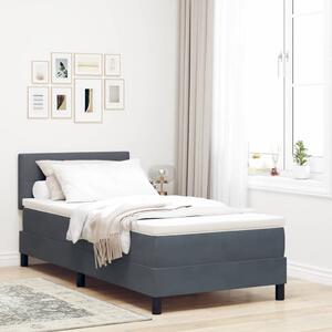 Krevet s opruga kutije Tamno siva 100 x 200 cm Baršun - Siva / 100 x 200 cm